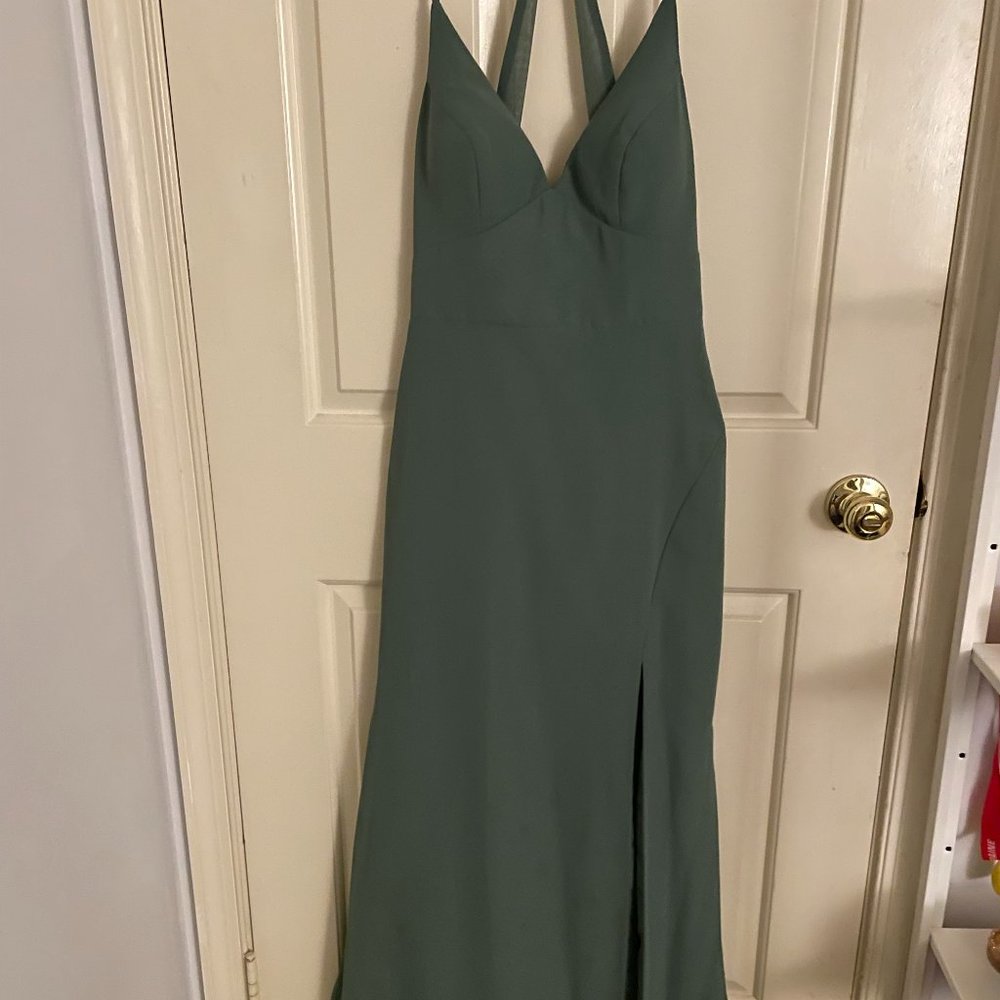 Azazie Becca Bridesmaids Dress - Eucalyptus